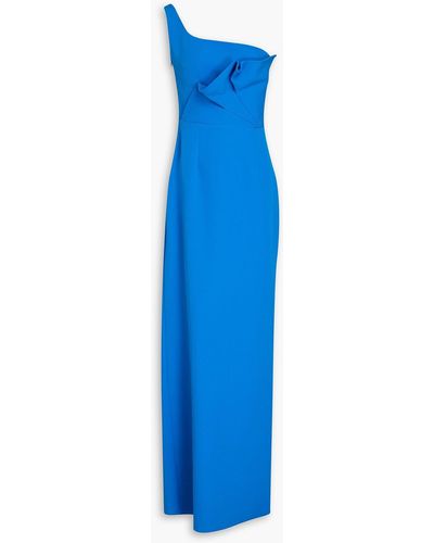 Safiyaa Pleated Crepe Gown - Blue
