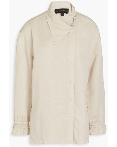 Emporio Armani Lyocell And Linen-blend Shirt - White