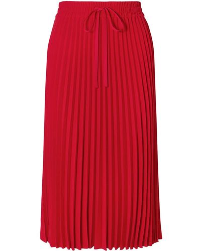 RED Valentino Pleated Crepe Midi Skirt - Red