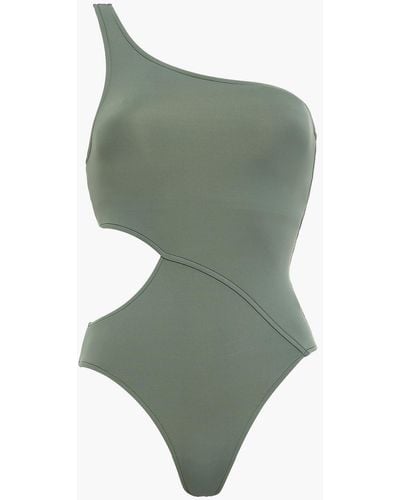 Seafolly One-shoulder Cutout Swimsuit - Green