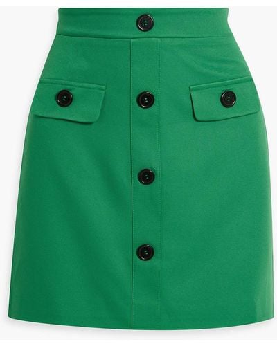 Walter Baker Emie Button-embellished Crepe Mini Skirt - Green