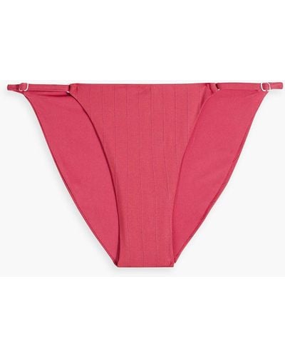 Onia Ribbed Low-rise Bikini Briefs - Pink