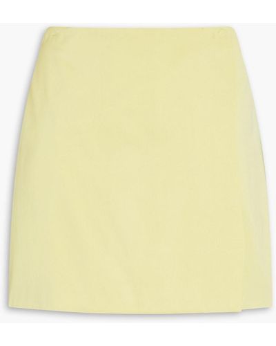 Emilio Pucci Crepe-satin Mini Wrap Skirt - Yellow