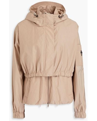 Brunello Cucinelli Convertible Bead-embellished Shell Hooded Jacket - Natural