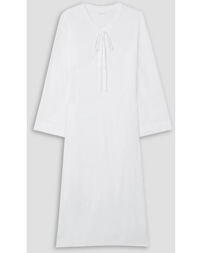 Honorine Jules Lace-up Cotton-voile Maxi Dress - White