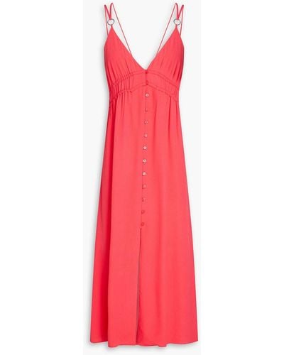 Ba&sh Flavia Crepe Midi Dress - Red