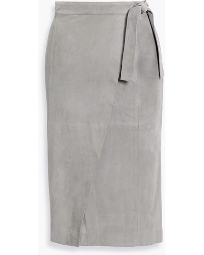 Fabiana Filippi Suede Wrap Skirt - Gray