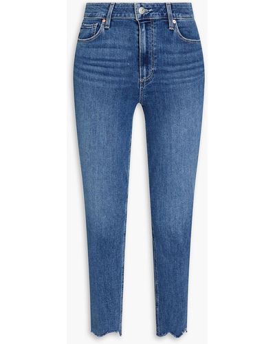 PAIGE Hoxton Cropped Mid-rise Skinny Jeans - Blue