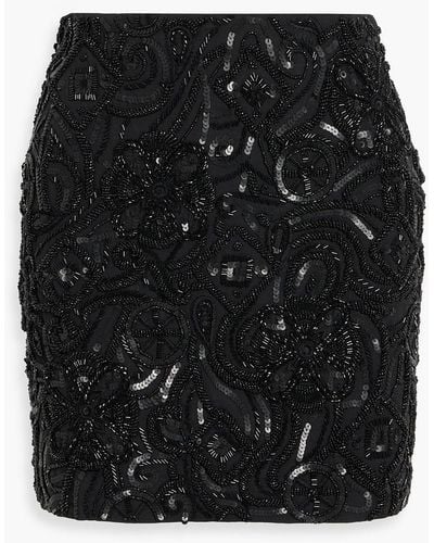 Veronica Beard Elten Embellished Cotton Mini Skirt - Black