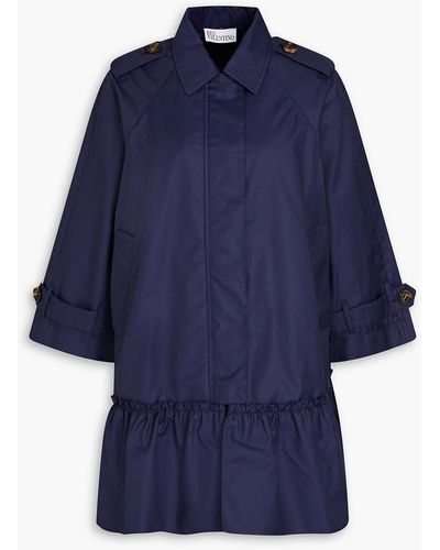 RED Valentino Cotton-blend Twill Trench Coat - Blue