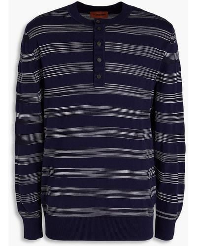 Missoni Space-dyed Cotton-blend Sweater - Blue