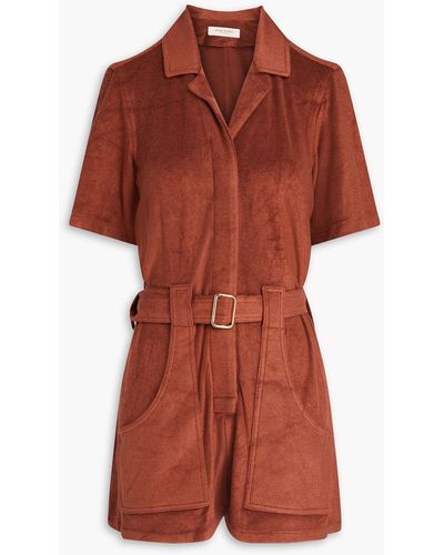 Giuliva Heritage Sienna Belted Modal-blend Terry Playsuit - Brown