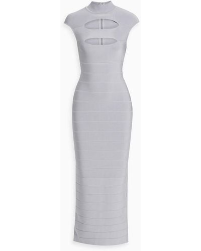 Hervé Léger Cutout Bandage Maxi Dress - White