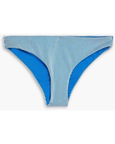 Onia Daisy Striped Low-rise Bikini Briefs - Blue