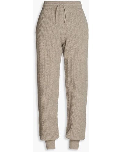 Sandro Mélange Cable-knit Track Trousers - Natural