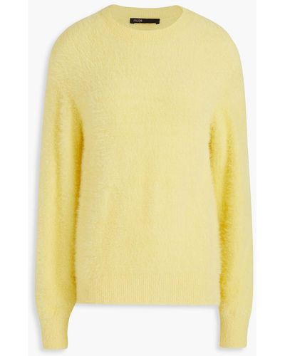 Maje Velour Sweater - Yellow