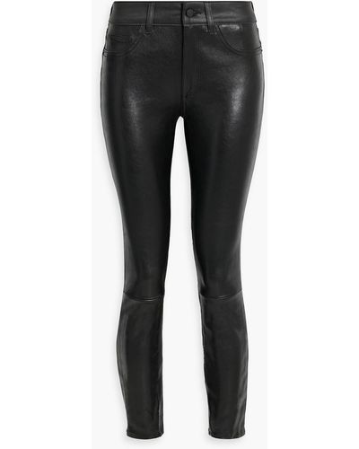 DL1961 Florence Leather Skinny Pants - Black
