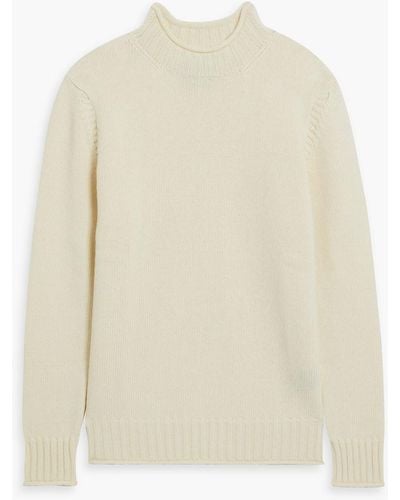 Barbour Fisherman Wool Turtleneck Sweater - White