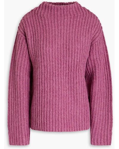 Vince Ribbed Alpaca-blend Turtleneck Sweater - Pink