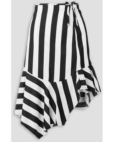 Marques'Almeida Asymmetric Striped Cotton-voile Skirt - Black