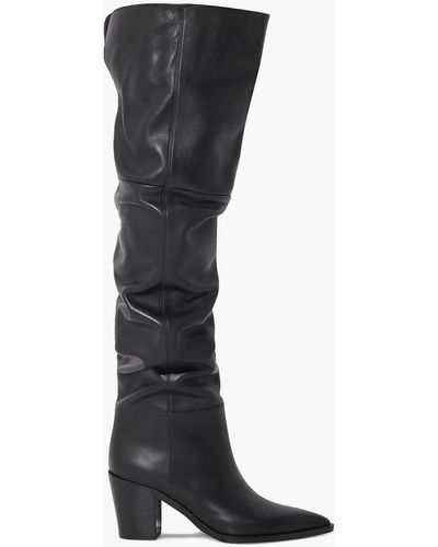 Gianvito Rossi 80 Leather Over-the-knee Boots - Black