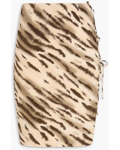 ROTATE BIRGER CHRISTENSEN Tiger-print Jacquard Skirt - Natural
