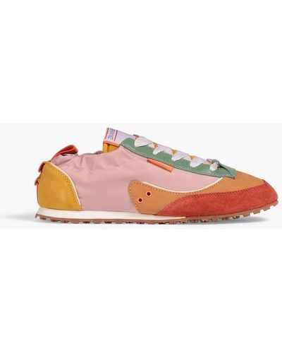 Zimmermann Color-block Leather, Suede And Shell Sneakers - Brown