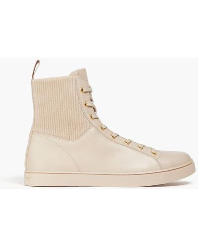 Gianvito Rossi Leather High-top Sneakers - Natural