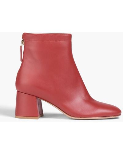 Gianvito Rossi Hyder 60 Leather Ankle Boots - Red