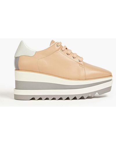 Stella McCartney Faux Leather Wedge Brogues - Natural