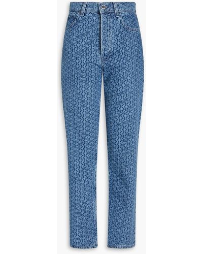 Claudie Pierlot Printed High-rise Straight-leg Jeans - Blue