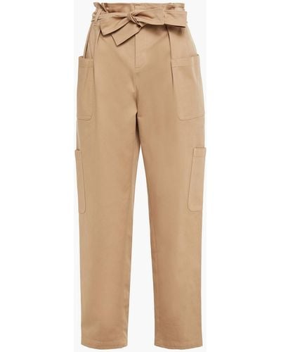 Red(V) Pleated Stretch-cotton Twill Tapered Trousers - Natural