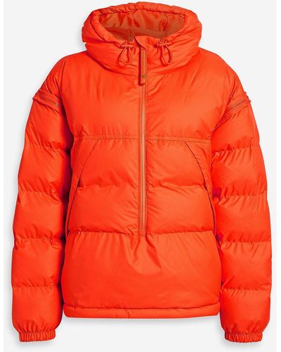 adidas By Stella McCartney Convertible Quilted Shell Hooded Jacket - Orange