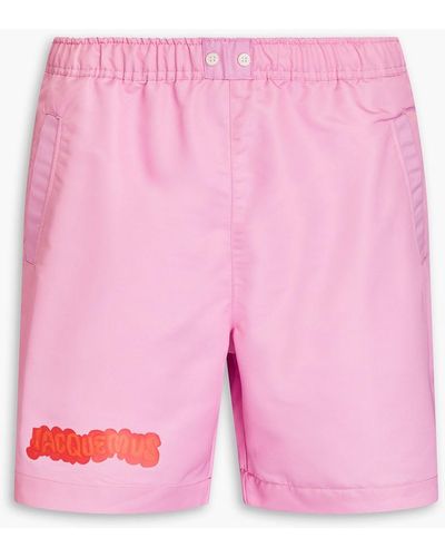 Jacquemus De Bain Mid-length Logo-print Swim Shorts - Pink