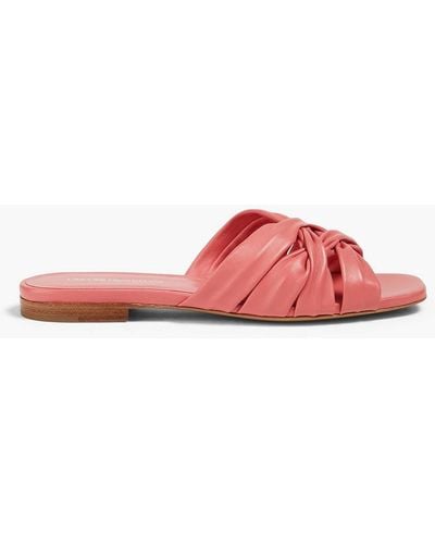Emporio Armani Leather Slides - Pink