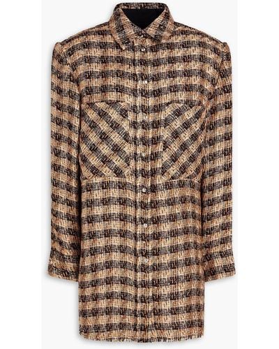 IRO Suarez Metallic Linen-blend Tweed Jacket - Brown
