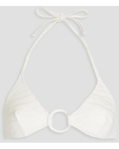 Solid & Striped Triangel-bikini-oberteil aus stretch-jacquard - Weiß