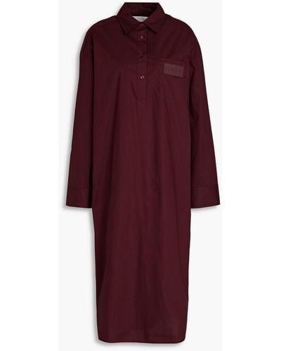 REMAIN Birger Christensen Cotton-poplin Midi Shirt Dress - Red