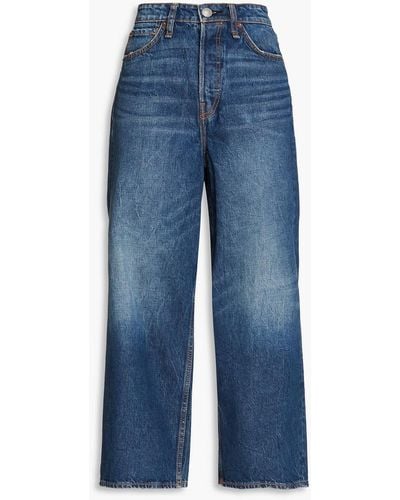 Rag & Bone Maya Cropped High-rise Wide-leg Jeans - Blue