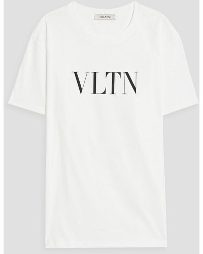 Valentino Garavani Printed Cotton-jersey T-shirt - White