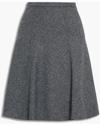 Etro Fluted Mélange Wool-blend Tweed Mini Skirt - Black