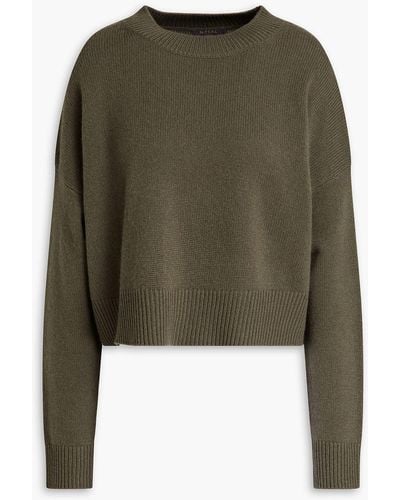 N.Peal Cashmere Cropped Cashmere Sweater - Green