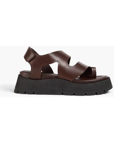 3.1 Phillip Lim Leather Platform Slingback Sandals - Brown