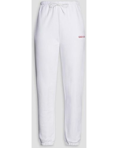 GAÏA GAÏA Track pants aus baumwollfrottee mit print - Weiß