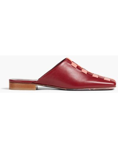 Paul Smith Checked Leather Slippers - Red