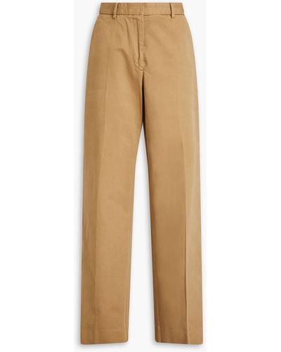 Officine Generale Sally Cotton-twill Wide-leg Pants - Natural