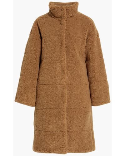 FRAME Quilted Faux Shearling Coat - Brown