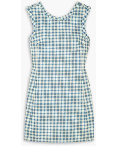 Emilia Wickstead Emmy Gingham Denim Mini Dress - Blue