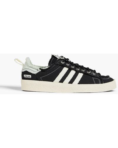 adidas Originals Songs For The Mute Campus Frayed Canvas Trainers - Black