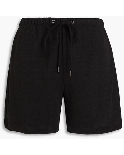 James Perse Linen-blend Jersey Shorts - Black